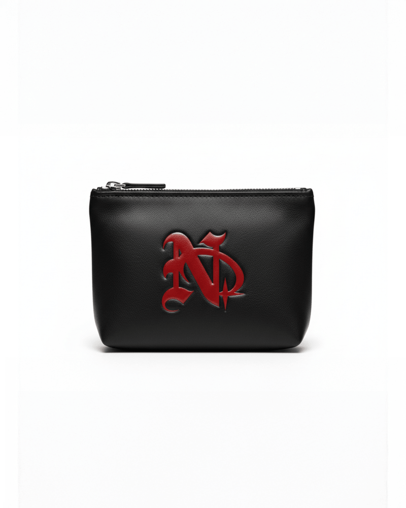Nocta Vince travel pouch in black with the red monogram