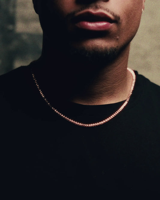 3 Prong Tennis Chain - 3MM - Rose Gold