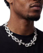 Nocta Vince 18MM Thorned Chrome Chain - Silver clasp detail