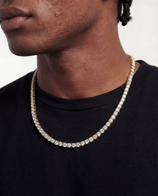 Nocta Vince 4 Prong Tennis Chain - 5MM - Gold clasp detail