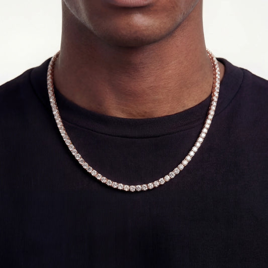Nocta Vince 4 Prong Tennis Chain - 4MM - Rose Gold clasp detail