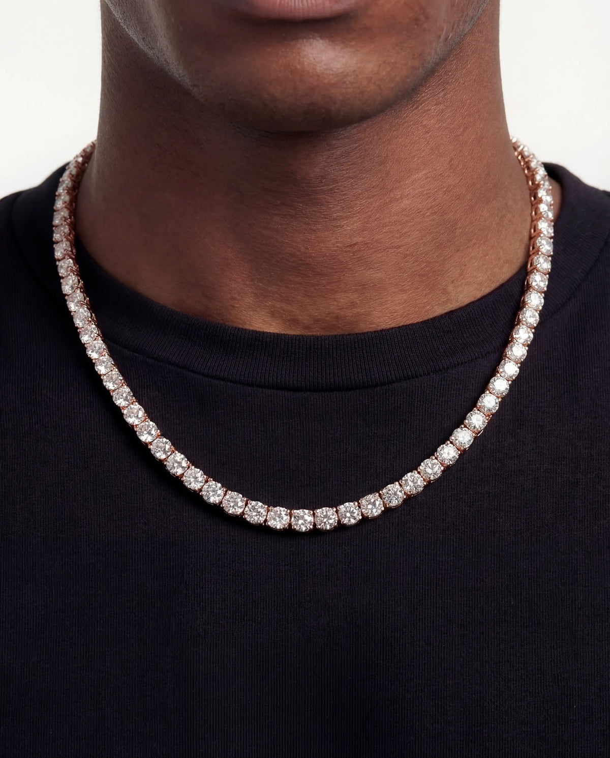 Nocta Vince 4 Prong Tennis Chain - 5MM - Rose Gold clasp detail