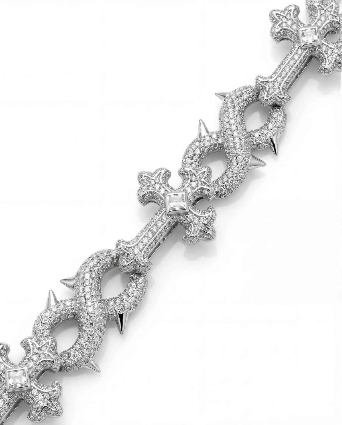 Nocta Vince 18MM Thorned Chrome Chain - Silver detail view