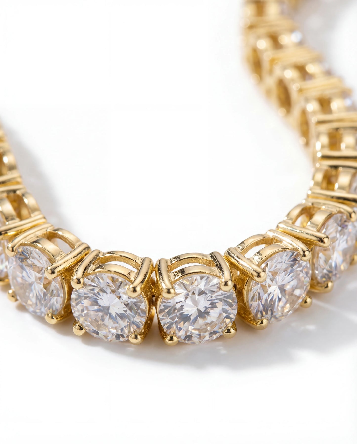 Nocta Vince 4 Prong Tennis Chain - 5MM - Gold detail view