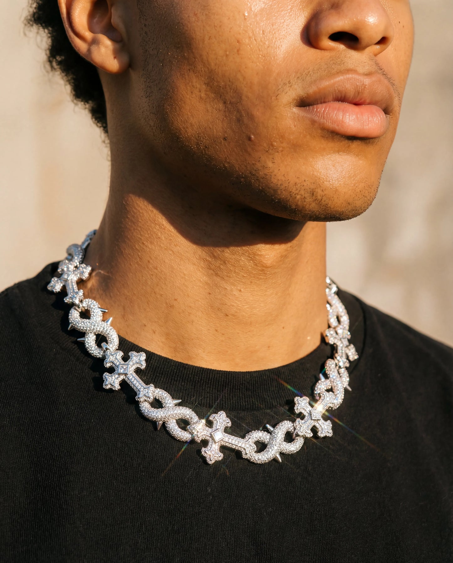 18MM Thorned Chrome Chain - Rose Gold