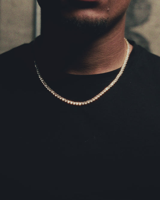 3 Prong Tennis Chain  - 4MM - Gold