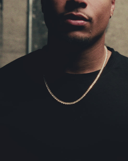 4 Prong Tennis Chain - 3MM - Gold