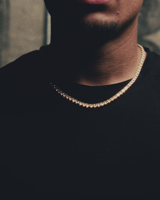 4 Prong Tennis Chain - 4MM - Gold