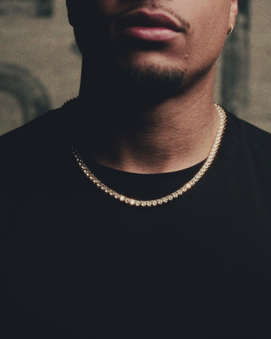 3 Prong Tennis Chain  - 5MM - Gold