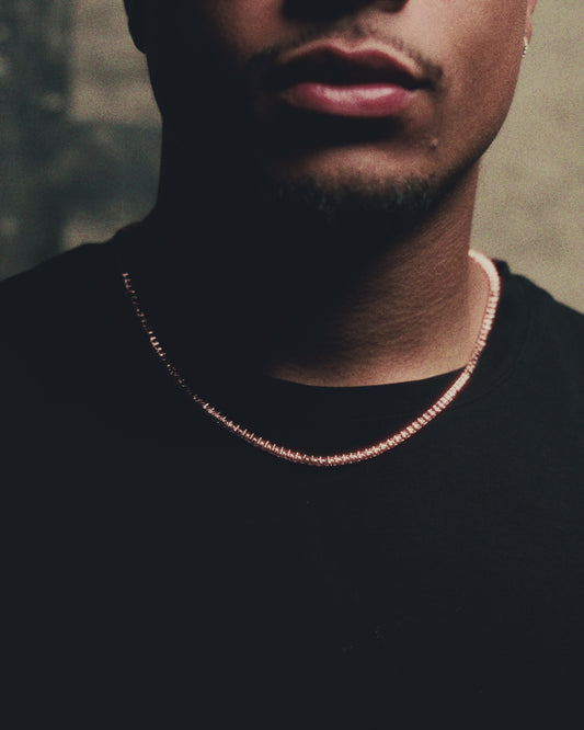 3 Prong Tennis Chain  - 3MM - Rose Gold