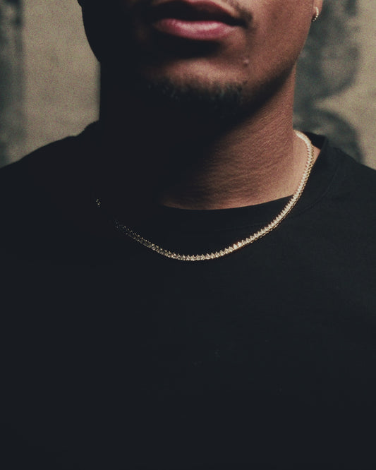 3 Prong Tennis Chain  - 3MM - Gold