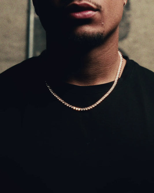 3 Prong Tennis Chain  - 4MM - Rose Gold