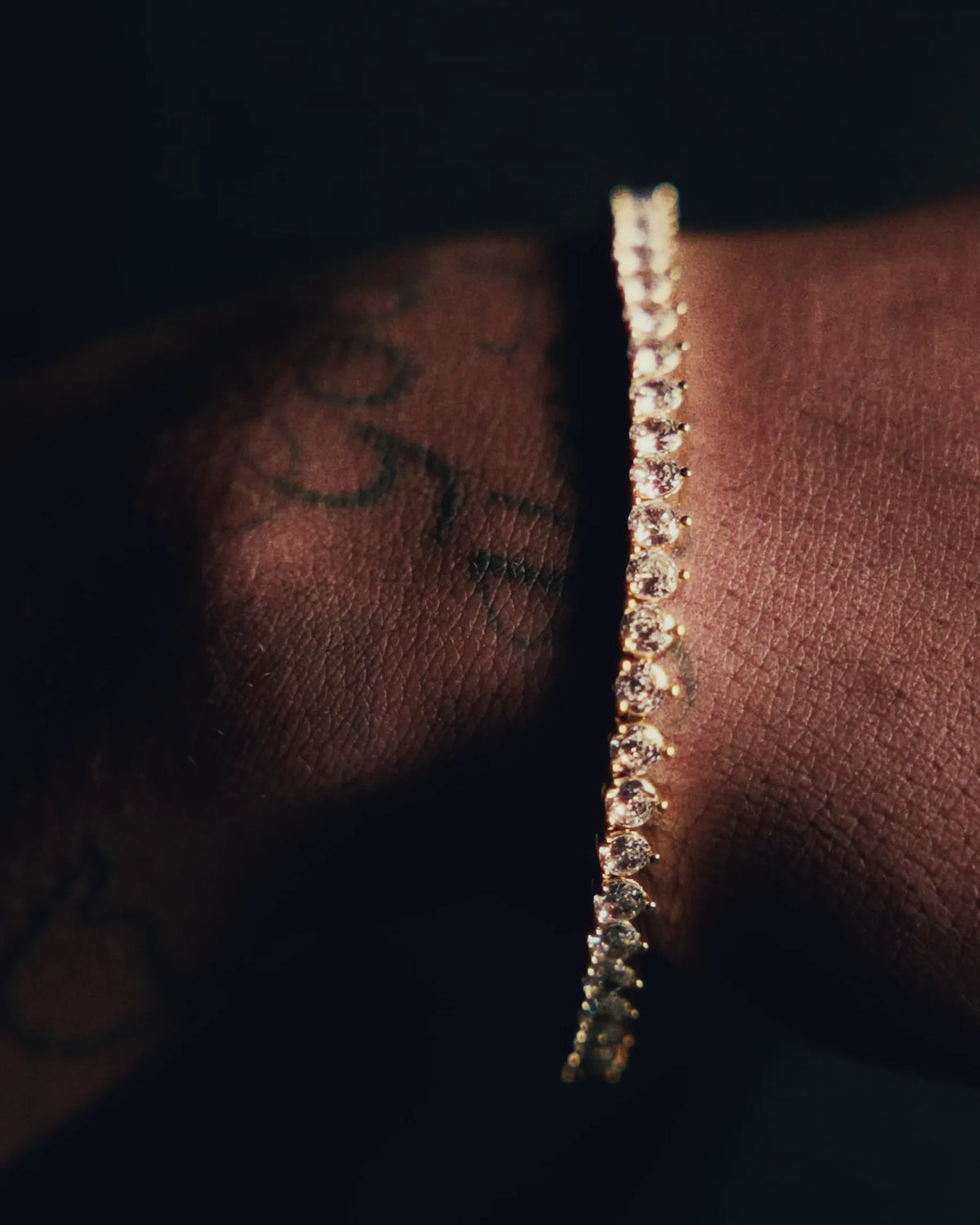 3 Prong Tennis Bracelet - Gold - 4MM