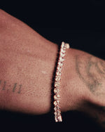 3 Prong Tennis Bracelet - Rose Gold - 5MM